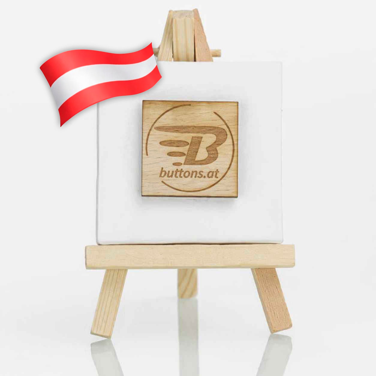 rechteckige holz ansteckbuttons