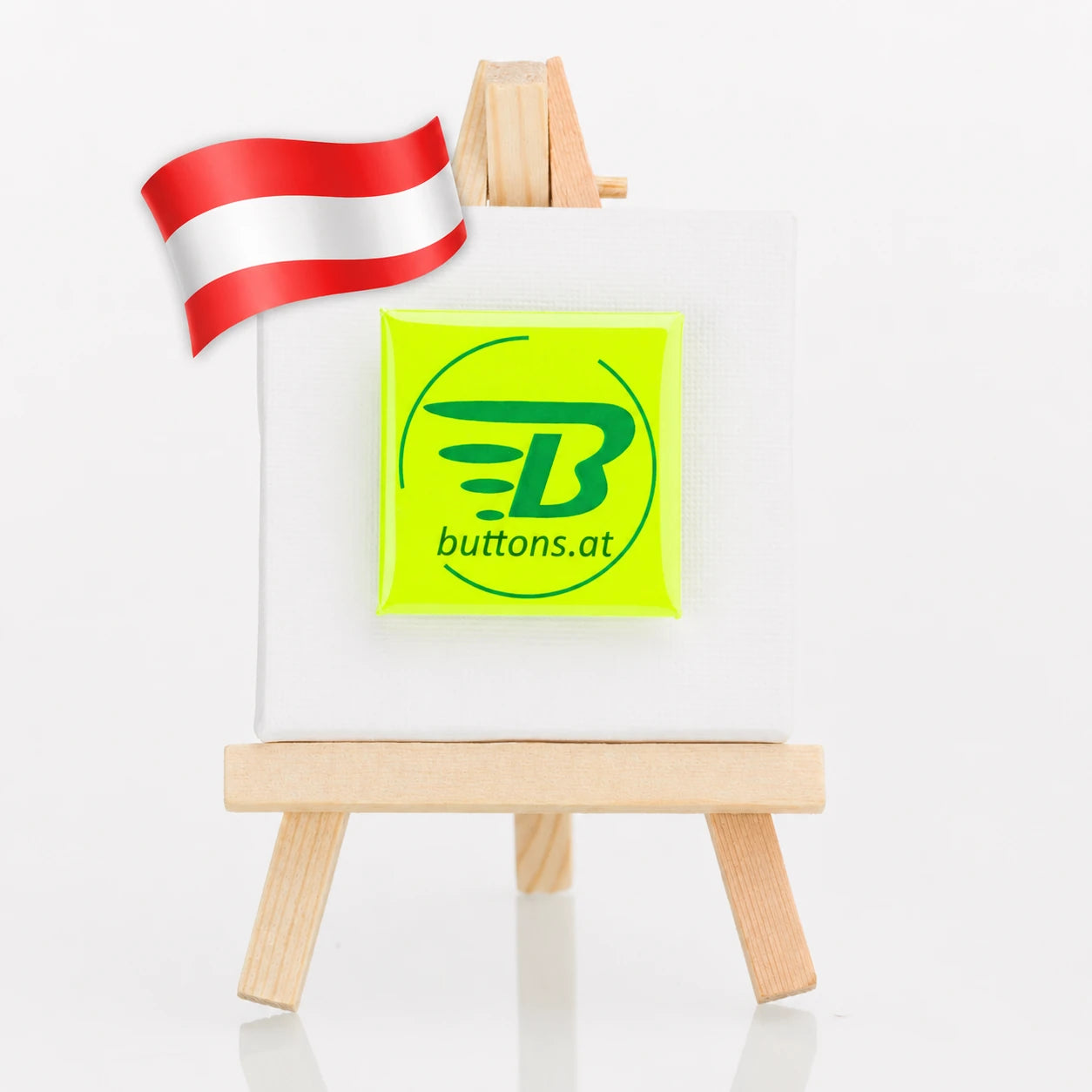Neonbutton 37mm Neongelb quadratisch