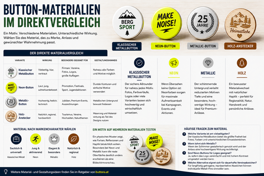 Button Materialien vergleichen