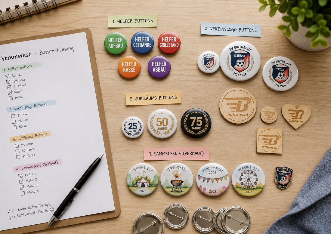 Buttons für Vereinsfeste