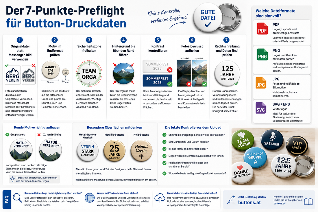Druckdaten für Buttons richtig vorbereiten