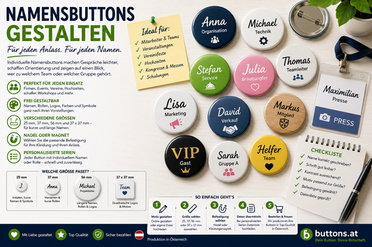 Namensbuttons gestalten