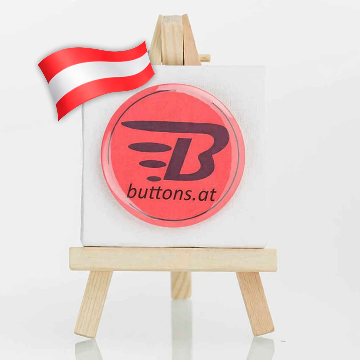 56mm buttons in rot oesterreich