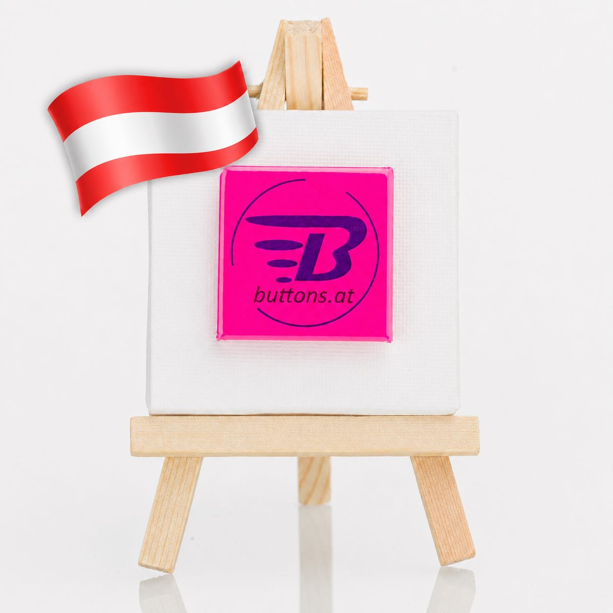 neon button in pink oesterreich